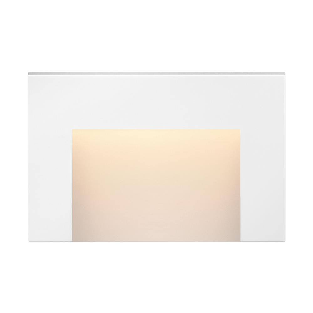 Satin White LED Outdoor Deck Light with Etched Glass