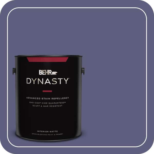 BEHR DYNASTY 1 gal. #M550-7 Strong Iris One-Coat Hide Matte Interior Stain-Blocking Paint & Primer