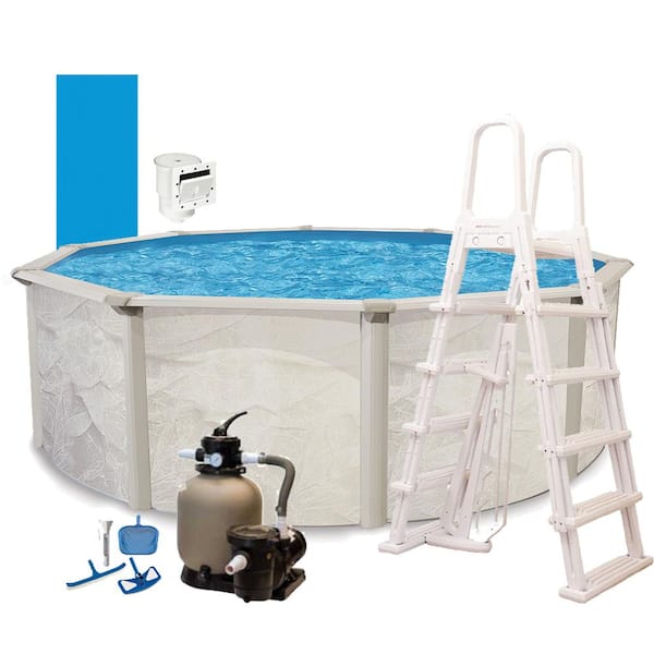 AQUARIAN HomeOasis 15 ft. Round 48 in. D Metal Wall Above Ground Hard Side Pool Package