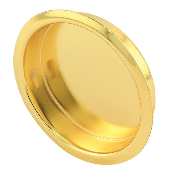 Prime-Line 1-3/4 in. Solid Brass Round Closet Door Pull Flush (2-Pack)