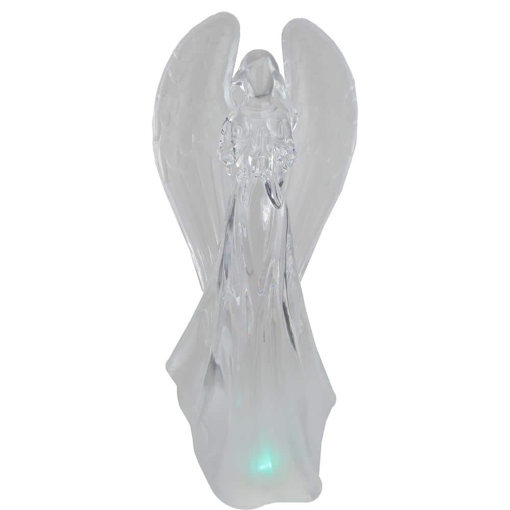 LED Color Changing Praying Angel Statue with Large Color Changing LED Wings THE NIFTY NOOK Lighted Angel Figurine Frosted
