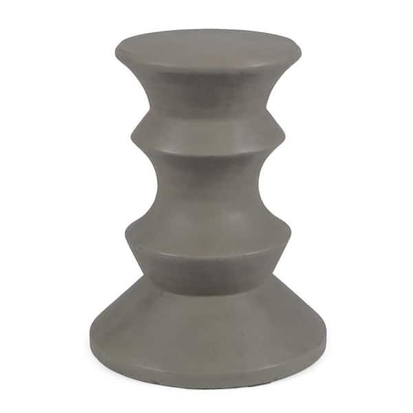 Unbranded Light Gray Concrete Frame Outdoor Side Table Accent Table for Balcony, Porch, Lawn.