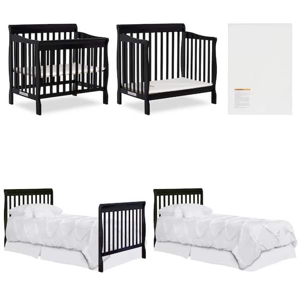 Dream On Me Aden Black 4 In 1, How To Convert Crib Into Twin Bed