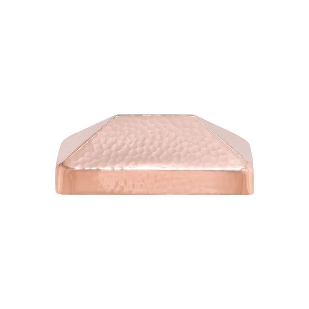 4 in. x 6 in. Hammered Copper Pyramid Slip Over Fence Post Cap