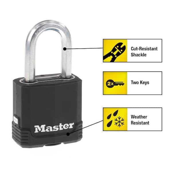 Master Lock 1921EURDCC Heavy Duty Outdoor Padlock with 100 Year Logo Printed Black 97 x 54 x 32 mm