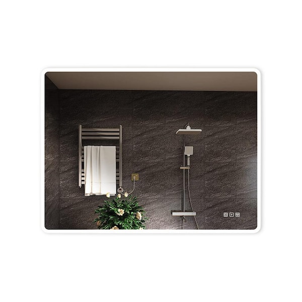 32 in. W x 24 in. H Frameless Rectangular LED Light Bathroom Vanity Mirror