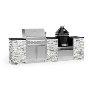 Signature Series 118.16 in. x 25.5 in. x 57.5 in. 9-Piece Outdoor Kitchen Cabinet Set with Natural Gas 33 in. Grill