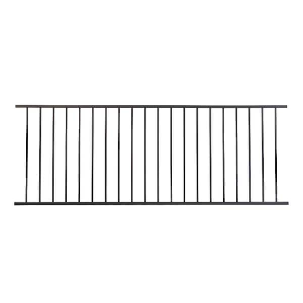 FORTRESS Fe26 40 in. H x 8 ft. W Black Steel Railing Level Panel