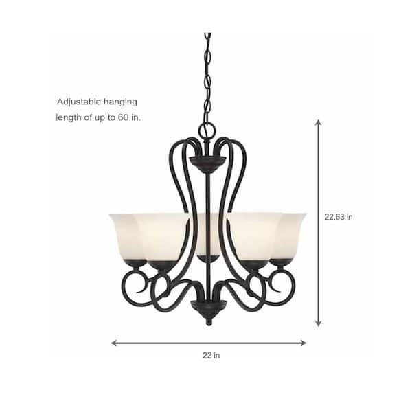 Hampton bay 5 light deals chandelier bronze