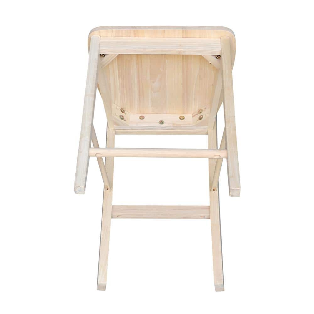 Traditional Solid Parawood X-Back 24" Counter Stool, Unfinished