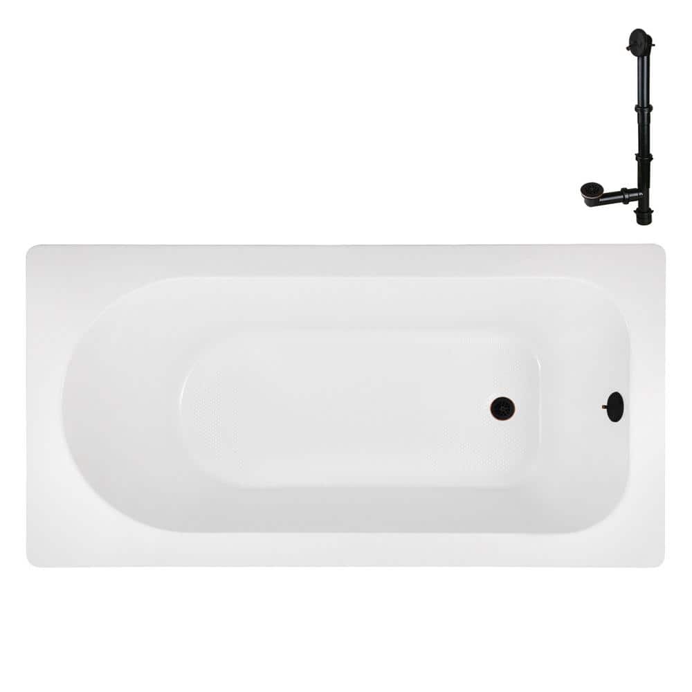 66 in. x 34 in. Rectangular Acrylic Soaking Drop-In Bathtub, with Reversible Drain in Oil Rubbed Bronze price history on PriceWatchPro