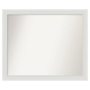 Flair Soft White Narrow 36 in. x 30 in. Custom Non-Beveled Satin Recyled Polystyrene Bathroom Vanity Wall Mirror