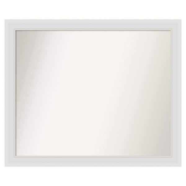 Flair Soft White Narrow 36 in. x 30 in. Custom Non-Beveled Satin Recyled Polystyrene Bathroom Vanity Wall Mirror