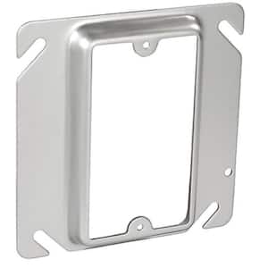 4 in. W Steel Metallic 1-Gang Single-Device Square Cover, 1/2 in. Raised (50-Pack)