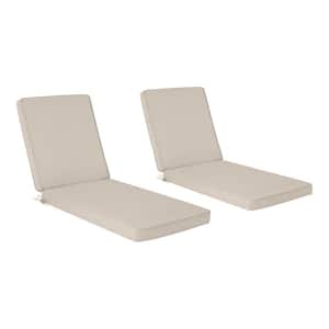 26 in. x 49 in. One Piece Outdoor Chaise Lounge Cushion in Putty (2-Pack)