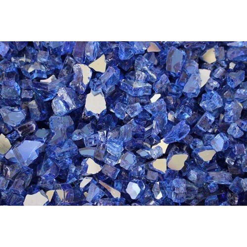 Cobalt Blue Reflective Fire Glass, 20 lbs
