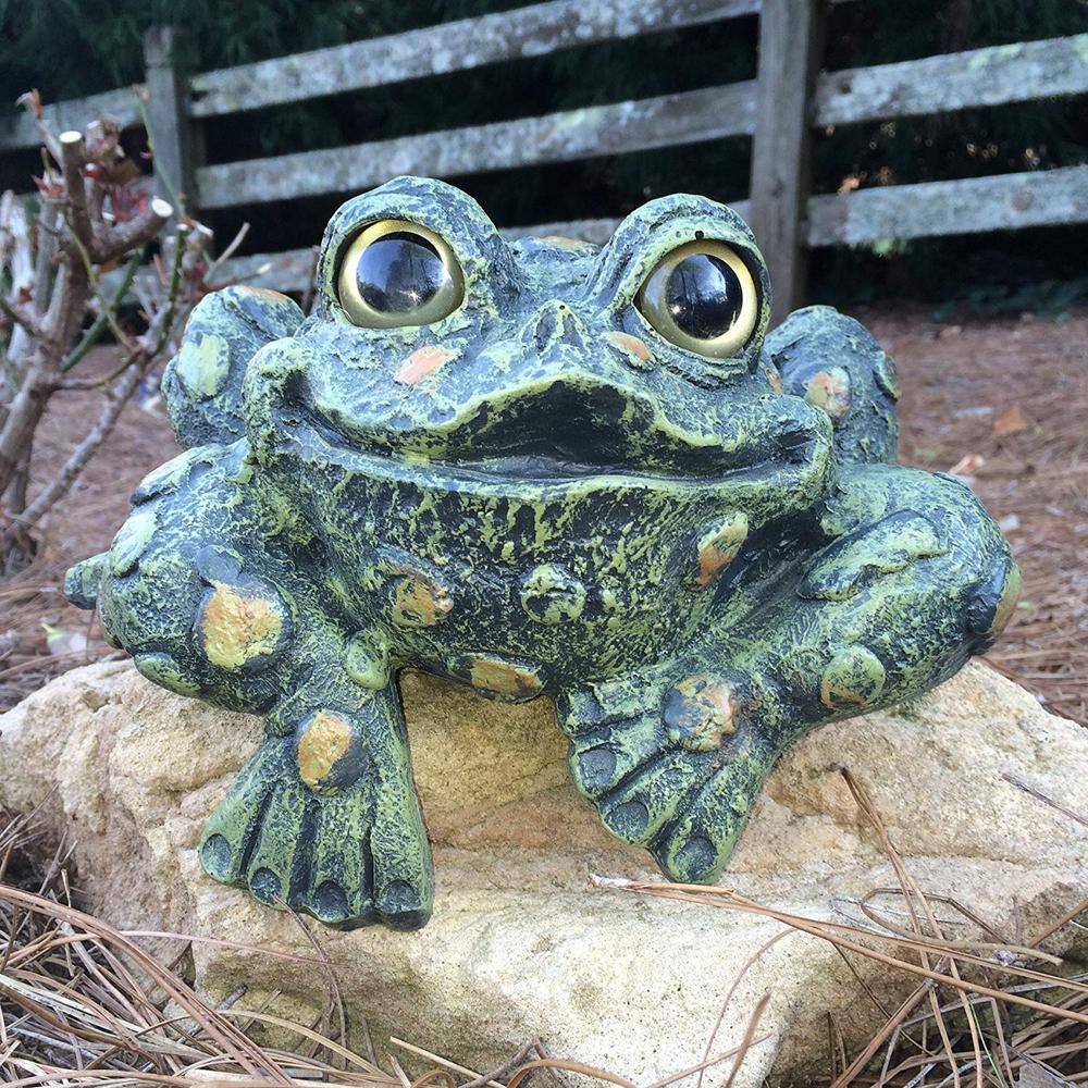 Large Hand-Painted Resin Toad Hollow Shelf-Sitter Statue
