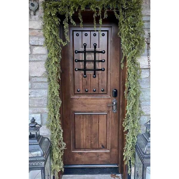 Krosswood Doors 44 in. x 96 in. Mediterranean Alder Sq Clear Low-E  Unfinished Wood Right-Hand Prehung Front Door with Left Half Sidelite  PHED.KA.300V.26.80.134.RH-M1-1.1LSL - The Home Depot