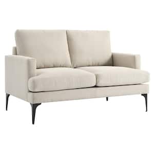 Evermore 54 in. Beige Upholstered Polyester 2-Seat Loveseat