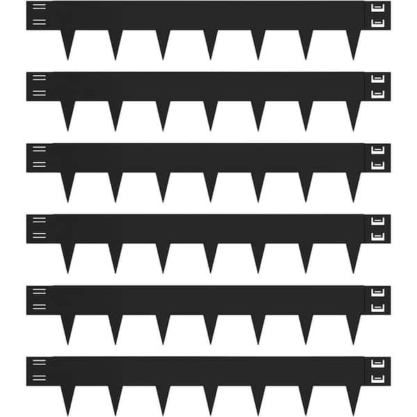 40 in. x 6 in. Galvanized Steel Landscape Edging, 6-Pack, Black, Bendable, 20 ft. Total Length