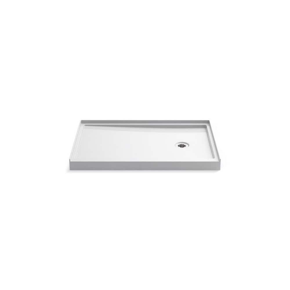 Rely 48 in. L x 32 in. W Alcove Shower Pan Base with Right Drain in White price history on PriceWatchPro