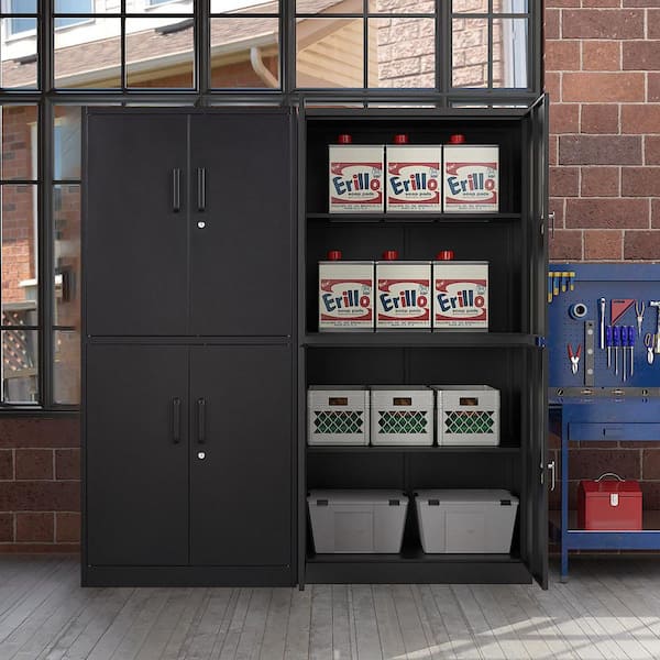 Home Garage Storage Cabinet with Doors and Shelves – Modern Rugs and Decor