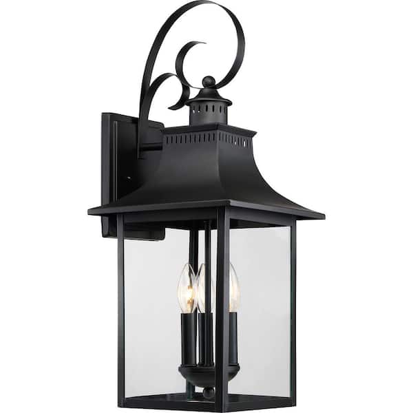 Chancellor 1-Light Mystic Black Outdoor Wall Lantern Sconce