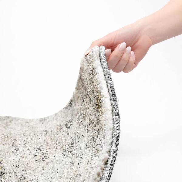 Dream Shag Premium Machine Washable Abstract ADS92 Dove 10 ft. x 14 ft. Area Rug
