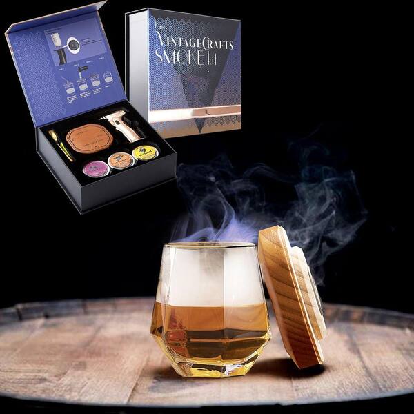 Lynzavix Whiskey Smoker Kit with Torch, Wood and Stainless Steel
