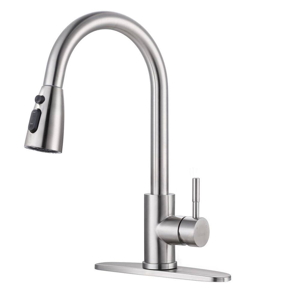 Kitchen Sink Faucet with Soap Dispenser in Brushed Nickel Single Pack 16 in. H x 13.19 in. W x 2.56 in. D price history on PriceWatchPro