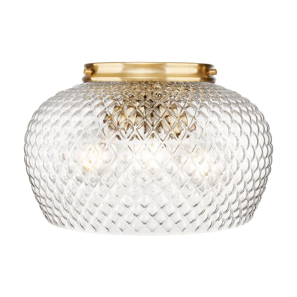 Adeline 14 in. 3 Light Brushed Gold Transitional Semi-Flush Mount with Clear Glass Shade and No Bulbs Included price history on PriceWatchPro