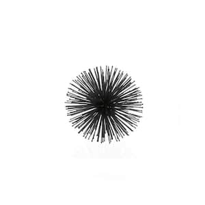 Metal Black Decorative Urchin Spiky Sphere Tabletop Sculpture