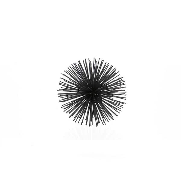 HomeRoots Metal Black Decorative Urchin Spiky Sphere Tabletop Sculpture