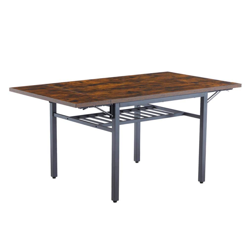 63.20 in. Rustic Brown Wood Folding Dining Table price history on PriceWatchPro