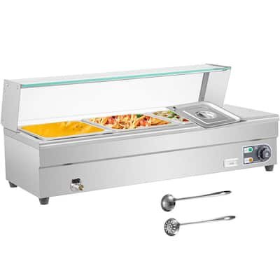 OVENTE Electric Buffet Server and Food Warmer with 2 1.5 qt. Pan and  Stainless Steel Warming Tray FW152S - The Home Depot