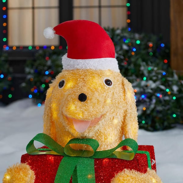 Home Accents Holiday 3 ft. Yuletide Lane LED Golden Retriever with