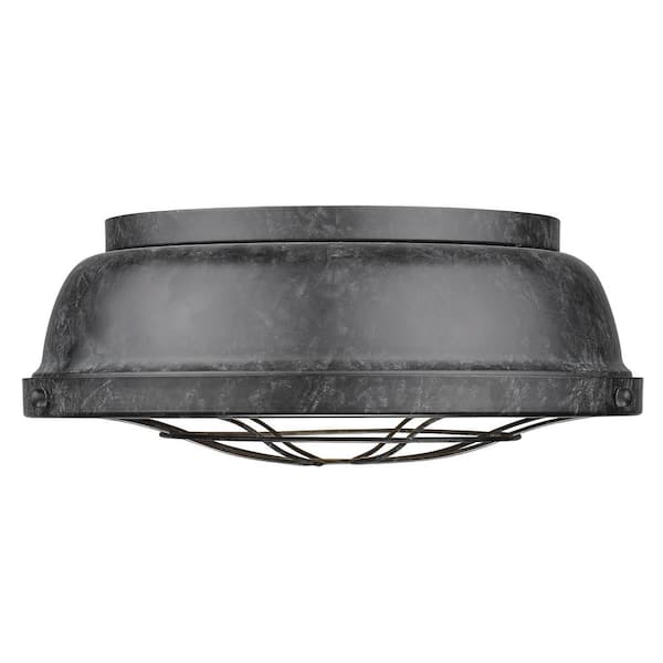 Golden Lighting Bartlett 2-Light Black Flush Mount