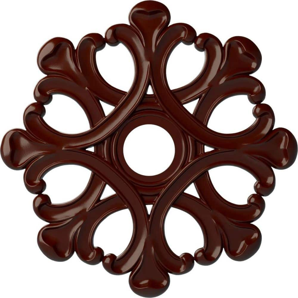 Ekena Millwork 1" x 20-7/8" x 20-7/8" Polyurethane Angel Ceiling Medallion, Brushed Mahogany