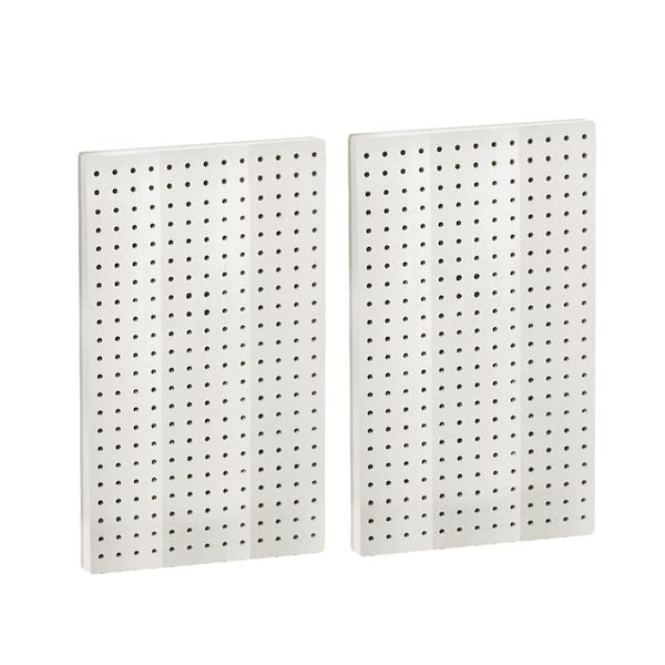 Unbranded 44 in H x 13.5 in. W Pegboard White Styrene One Sided Panel (2-Pieces per Box)
