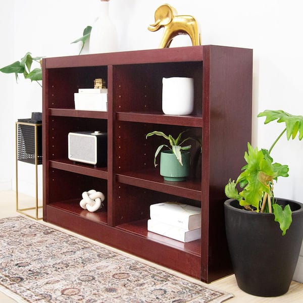Concepts In Wood 36 in. Cherry Wood 6-shelf Standard Bookcase with
