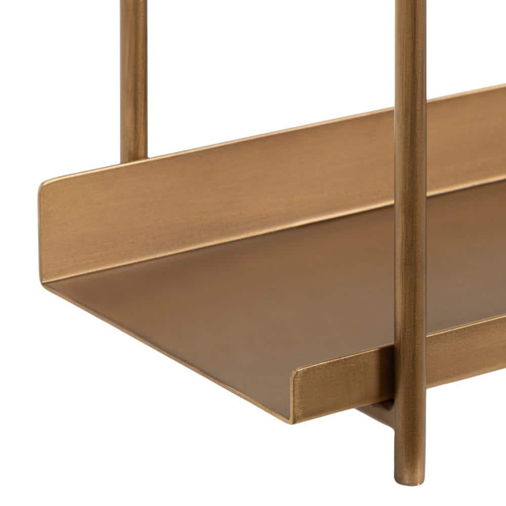 Gold Metal 3-Tier Floating Wall Shelf