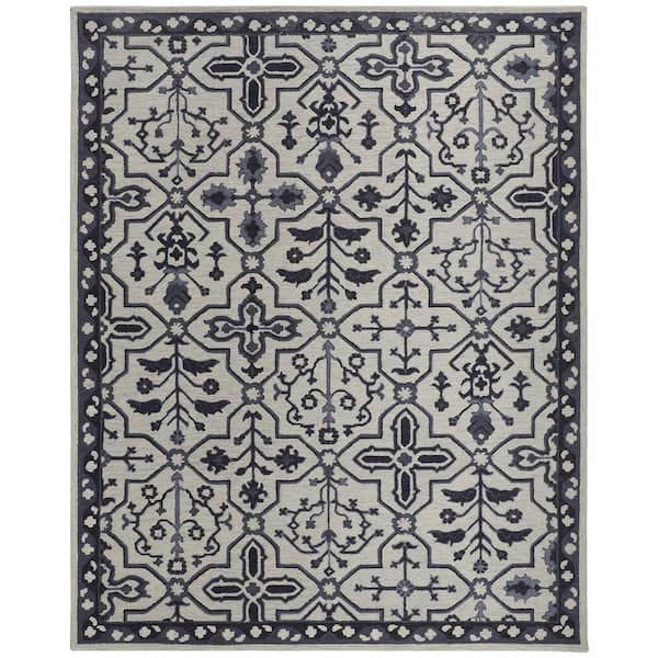 HomeRoots Gray Floral 4 ft. x 6 ft. Area Rug