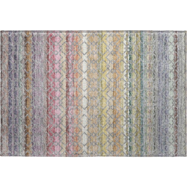 Mayfield Premium Machine Washable Abstract AMF2531 Gray 2 ft. x 3 ft. Accent Rug