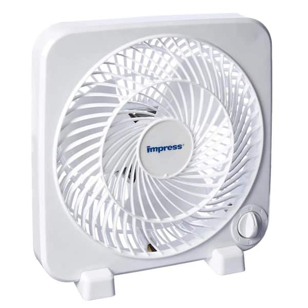 9 in. 3 Fan Speeds Box Fan in White