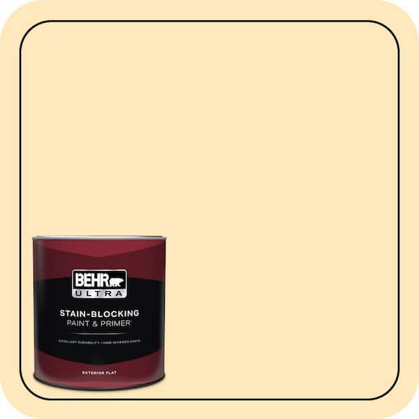 BEHR ULTRA 1 qt. #310A-2 Gold Buttercup Flat Exterior Paint & Primer