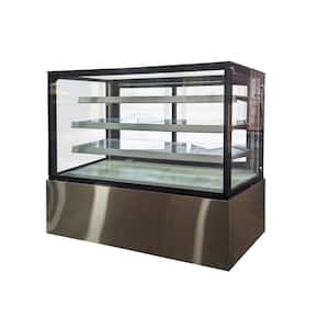 72 in. W 28.6 cu. ft. Commercial Glass Door Refrigerated Bakery Refrigerator Case in Stainless