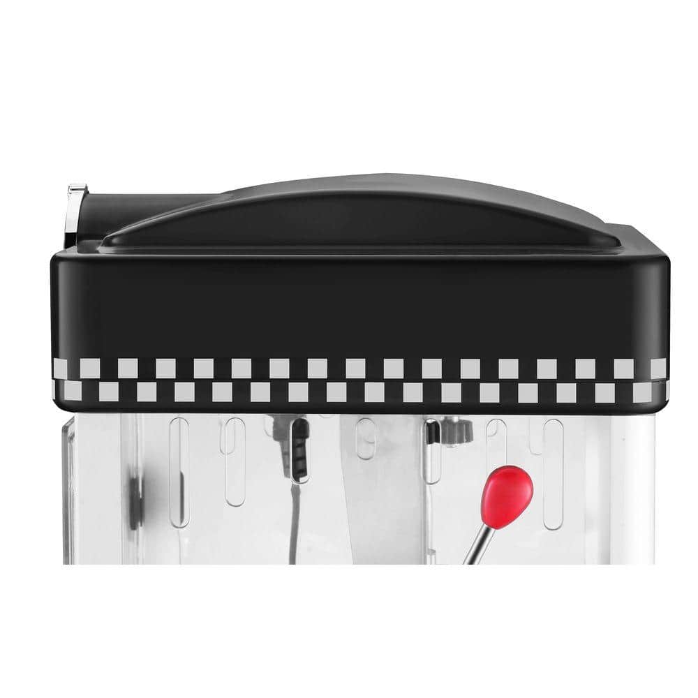 Little Bambino Black Retro Countertop Popcorn Machine with Stainless Steel Kettle