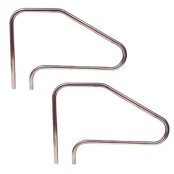 Swimline Hydrotools Stainless Steel Ladder Step Handrail for In-Ground or Above Ground Swimming Pools (2-Pack)
