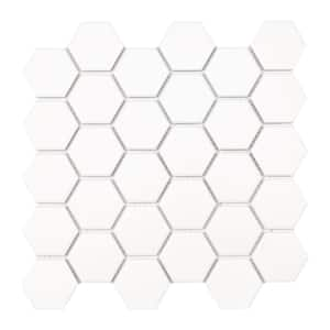 Domino White Hexagon 12 in. x 12 in. Matte Porcelain Floor and Wall Tile (0.81 sq. ft./Each)