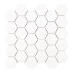White Hexagon 10.55 in. x 11.02 in. x 6 mm Matte Porcelain Mosaic Tile (12.96 sq. ft. / case)